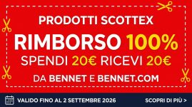 Cashback Scottex Bennet: acquista 20 euro e ricevi 20 euro di rimborso