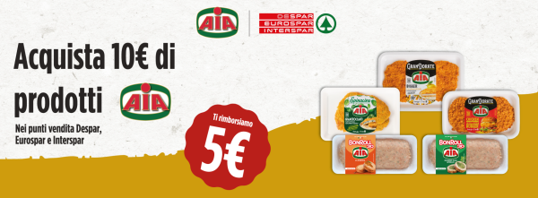 Cashback AIA Despar: come ricevere 5€ di rimborso spendendone 10
