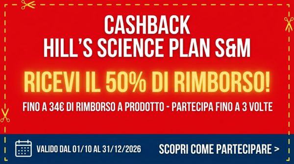Cashback Hill’s Science Plan Small & Mini: come ricevere il 50% di rimborso sul cibo per cani