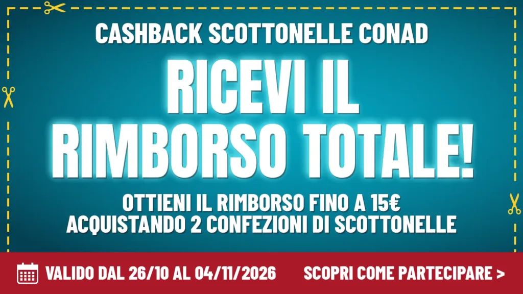 Cashback Scottonelle Conad autunno: ricevi il rimborso della spesa