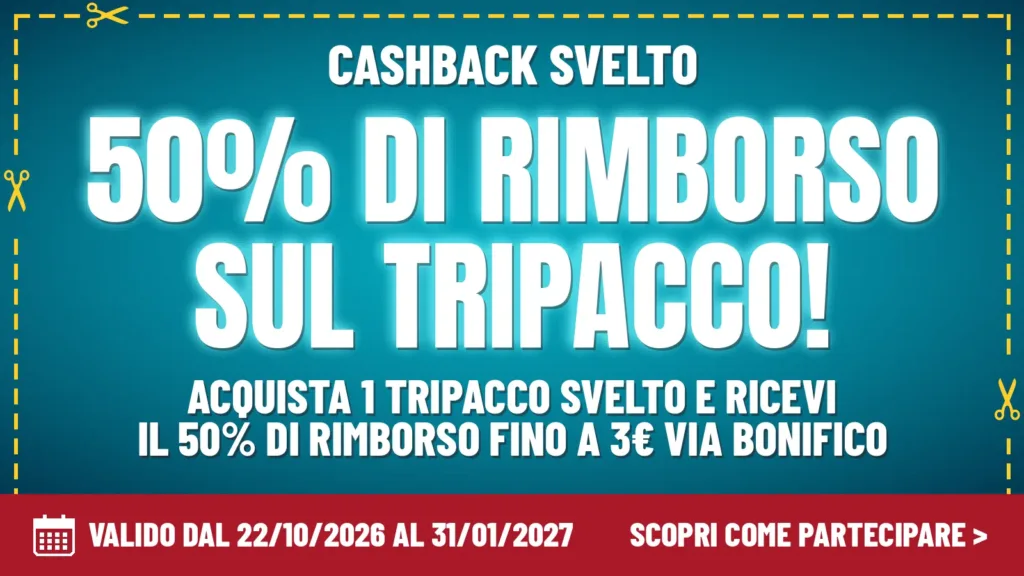 Iniziativa cashback Svelto Ti Rimborsa con rimborso del 50 percento valida fino al 31 gennaio 2027
