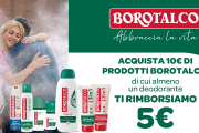 Borotalco ti rimborsa: cashback di 5 Euro acquistando 10 Euro di prodotti Borotalco di cui un deodorante