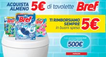Bref buono spesa da 5 Euro: nuovo spendi e riprendi sulle tavolette Bref WC