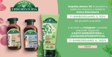 Cashback Antica Erboristeria in Acqua & Sapone: ricevi fino a 5 Euro di rimborso acquistando Shampoo o Balsamo