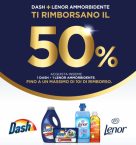 Con Dash e Lenor ricevi un cashback del 50% di quanto speso per detersivo e ammorbidente