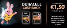 Eccezionale rimborso Duracell: batterie a prezzo speciale con il cashback