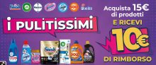 Cashback “I pulitissimi”: ricevi 10 Euro con Vanish, Finish, Calgon, Sole, Napisan, AirWick e Woolite