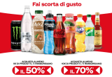 Con il cashback Fai scorta di gusto fino al 70% di rimborso su Coca-Cola, Fanta, Sprite, Lurisia, AdeZ, Kinley, Fuze Tea, Powerade, Burn o Monster