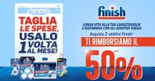 Ricevi il rimborso di un additivo Finish acquistandone 2 grazie al “Cashback 50% additivi 2023”