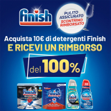 Finish “Pulito assicurato, scontrino rimborsato”: come ricevere il 100% di rimborso