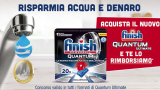 Finish Quantum Ultimate: risparmia acqua e denaro, provami gratis rimborso detergente lavastoviglie