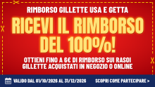 Gillette rimborsa usa e getta: come ricevere il rimborso del 100% sulla spesa