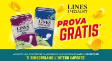Cashback Lines Specialist Provami gratis: ricevi il rimborso di una confezione di assorbenti