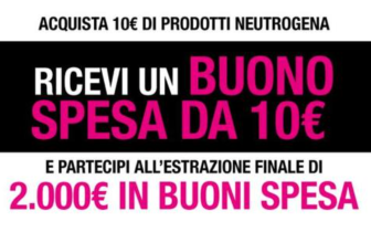 Con il cashback Neutrogena “Promo buono spesa” ricevi un buono spesa da 10 Euro