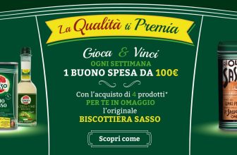 Biscottiera in latta in omaggio con l’acquisto di olio Sasso: come richiederla?