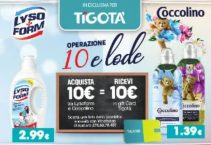 Operazione 10 e lode: ricevi una gift card Tigotà acquistando 10 Euro di prodotti Lysoform e Coccolino