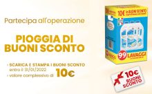 Spuma di Sciampagna Pioggia di buoni sconto: ricevi 10 Euro di buoni acquistando il tripacco di detersivo
