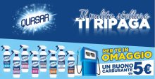 Con il cashback “Il pulito stellare ti ripaga” ricevi un buono carburante acquistando 3 prodotti Quasar