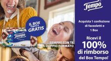 Cashback “Risparmio a portata di mano”: ricevi il rimborso del box fazzoletti Tempo
