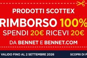 Cashback Scottex Bennet: acquista 20 euro e ricevi 20 euro di rimborso