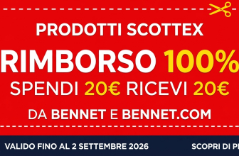 Cashback Scottex Bennet: acquista 20 euro e ricevi 20 euro di rimborso